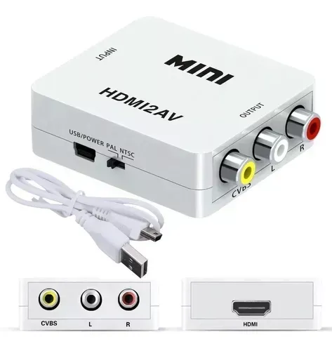 Convertidor Adaptador De Hdmi A Rca Video Version 1080p