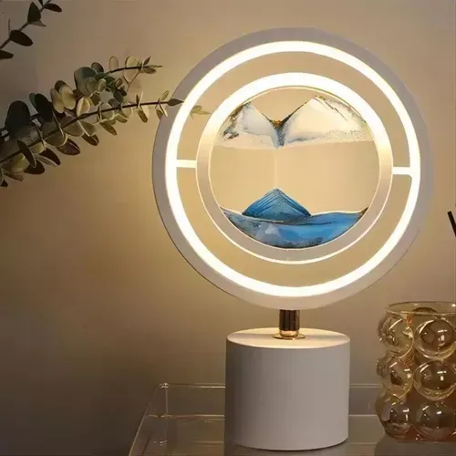 Lampara Led 3d Con Reloj De Arena Movediza 360° Decoración