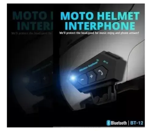 Intercomunicador BT12 Para Moto Auriculares Casco Bluetooth