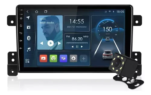 Estéreo Doble Din 9p Android Bluetooth Gps C/cámara Trasera