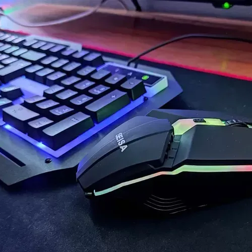 Combo Teclado DN-K77 + Mouse Seisa Led Rgb Gaming Usb 