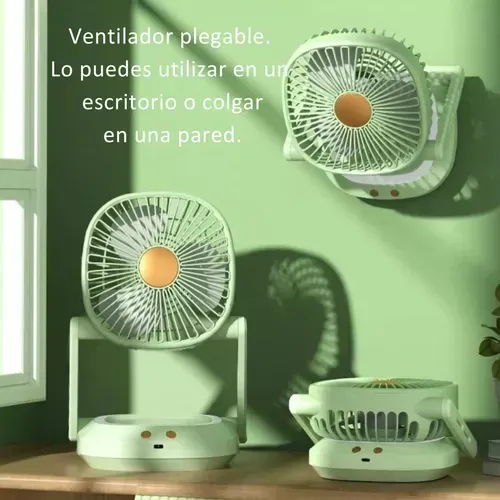 Ventilador Escritorio Pared Recargable Mesa Pequeño Portatil