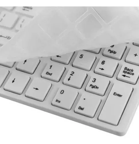 Combo Teclado Mouse Inalámbrico Ultra Delgado Protector Teclado Color Blanco