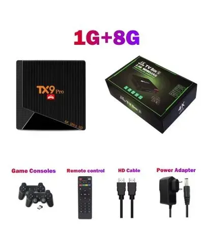 Caja Tv Box / Android Con Juegos Incorporados + Controles Tx9 Pro