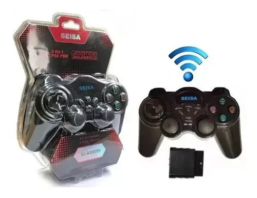 Joystick Inalámbrico Ps2 Ps3 Pc Dualshock Android 2.4 G Seisa Color Negro