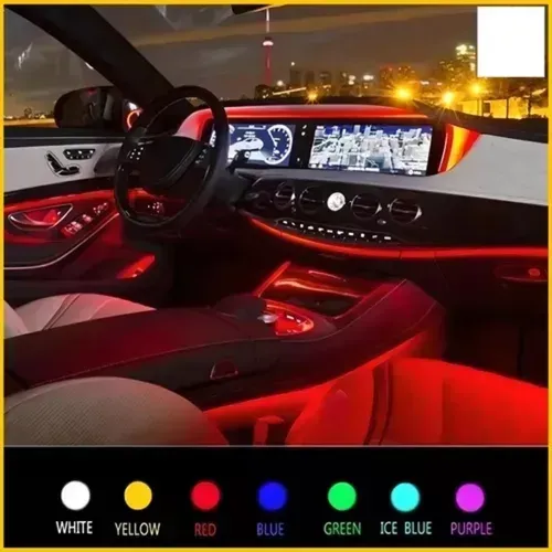 Tira Luces Interior Carro Led Rgb Audiorítmica App Bluetooth