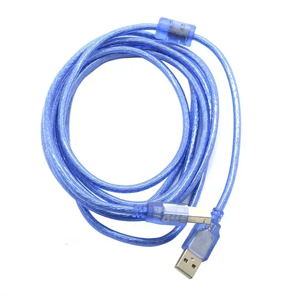 Cable Usb 2.0 Para Impresora 5 Mts Blindado Azul