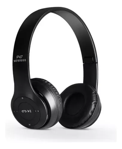 Auriculares Bluetooth P47 Inalámbricos Microsd  Color Negro