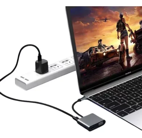 Adaptador Usb C Hub 4 En 1 Hdmi 4k  Vga  Tipo C  Usb 3.0