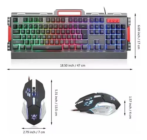 Teclado y Mouse Gamer Mecánico Retroiluminado K33 Con Led Rgb Dpi 3200