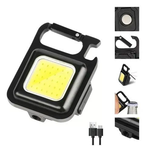 Linterna Led 800lm Recargable Metal Iman Llavero Destapador