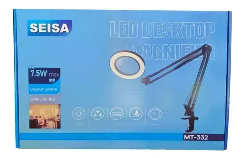 Lámpara Escritorio Led Lupa Brazo Articulado MT-332 Lectura Trabajo Color De La Estructura Negro