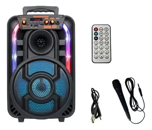 Parlante Bluetooth Portátil 8 Luces Con Micrófono. Karaoke Yx-h831