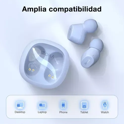 Audifonos In-ear Inalámbricos 1hora In-ear Auriculares Inalámbricos Azul Claro