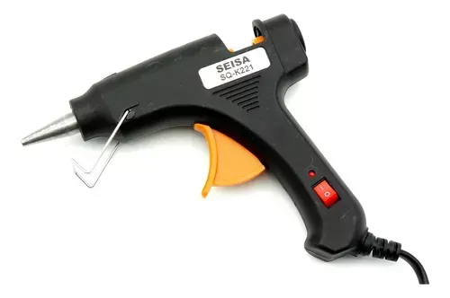 Pistola De Encolar Silicona Fría Con Interruptor Sq-k221 Color Negro