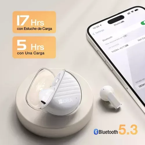 Audífonos Inalámbricos Aut 209 1Hora Color Blanco In-ear con Micrófono Bluetooth 5.3 Manos Libres