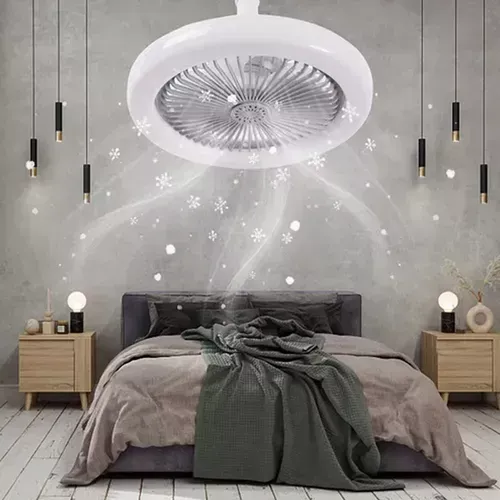 Ventilador Con Luz Led 3 Tonos Con Articulación Para Cambio De Angulo Conexión Directa A La Roseta De Luz 