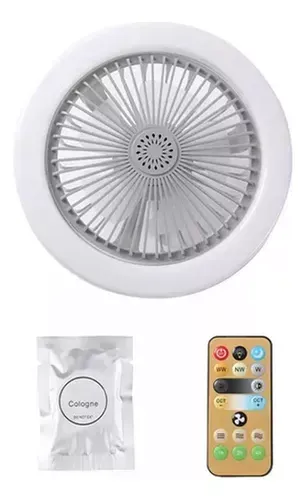 Ventilador Con Luz Led 3 Tonos Con Articulación Para Cambio De Angulo Conexión Directa A La Roseta De Luz 