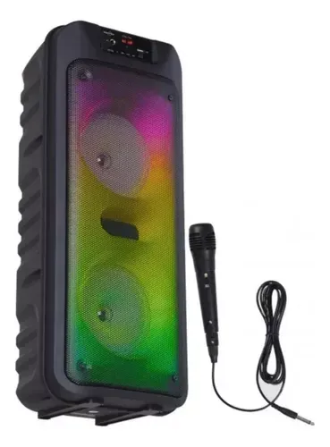 Radio Parlante Bluetooth Profesional 6.5 Plg X2 Luz Rgb