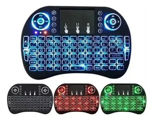 Mini Teclado Keyboard Led Para Tv Box Smart Tv Color Del Teclado Negro