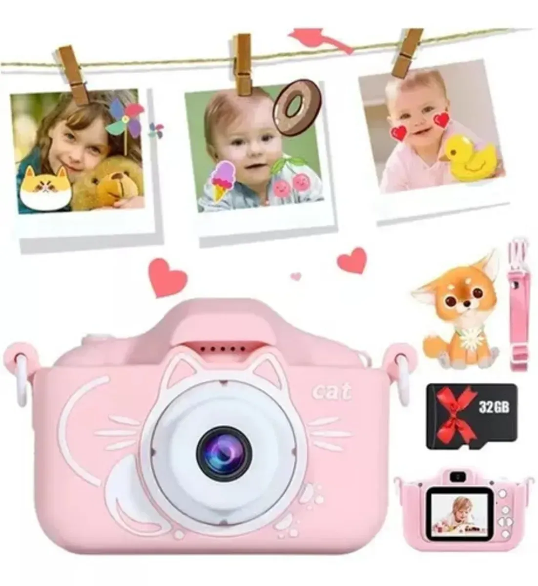 Cámara Digital Fotográfica Videos Hd Para Niños + Micro Sd 32GB