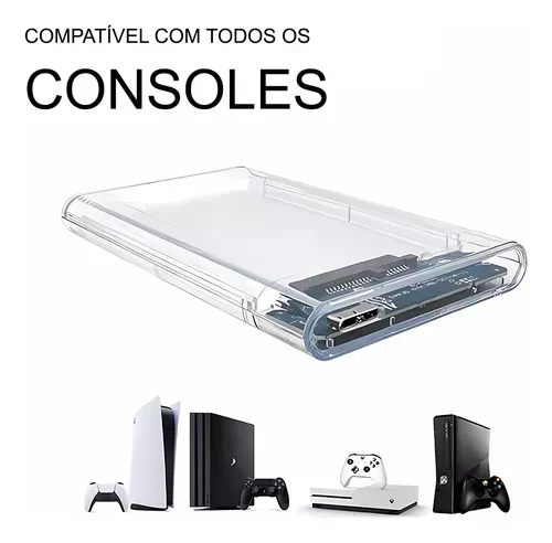 Case Para Hd Externo Transparente Usb 3.0 Sata 2.5 Notebook