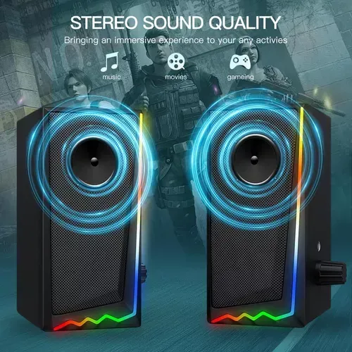 Altavoz De Pc Con Control De Volumen Bluetooth Alimentado Por Usb 0.138 In Aux-In Sistema