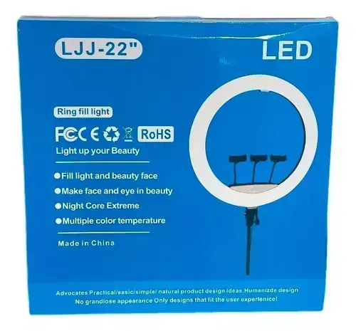 Aro De Luz Led Profesional LJJ-22 - 56 Cm Triple Soporte + Tripode