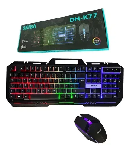 Combo Teclado DN-K77 + Mouse Seisa Led Rgb Gaming Usb 