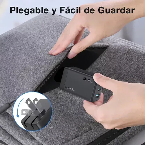 Cargador Tipo C 65w Gar 3 en 1 Cargador Carga Rápida 2 Tipo C Y 1 Usb