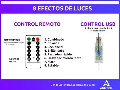 Cortina Led 300 10 Tiras Usb Control Efectos 3x3m Luz Cálida 3V