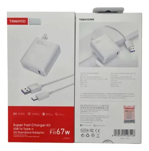 Cargador Celular Entrada De Usb A Tipo C Color Blanco Us2-c