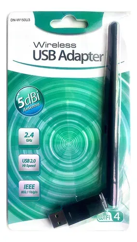 Adaptador Placa Usb Wifi Con Antena 2.4ghz 150mb Notebook Pc