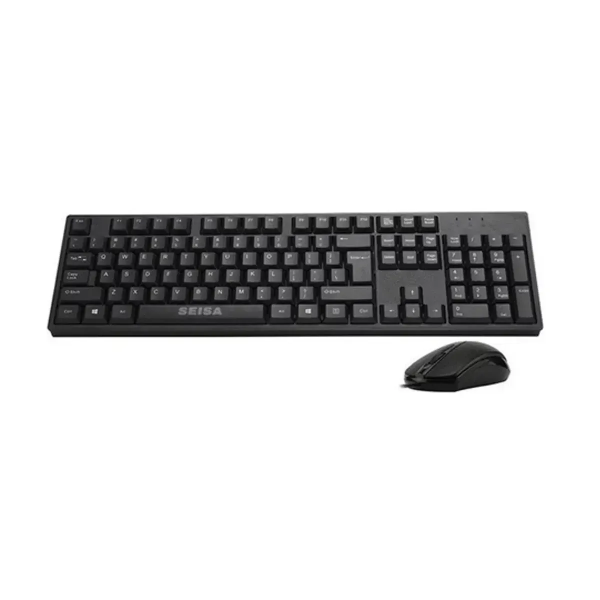 Combo Teclado En Español + Mouse Óptico De Cable Usb Mouse Negro Teclado Negro