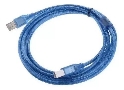 Cable Usb 2.0 Para Impresora 5 Mts Blindado Azul