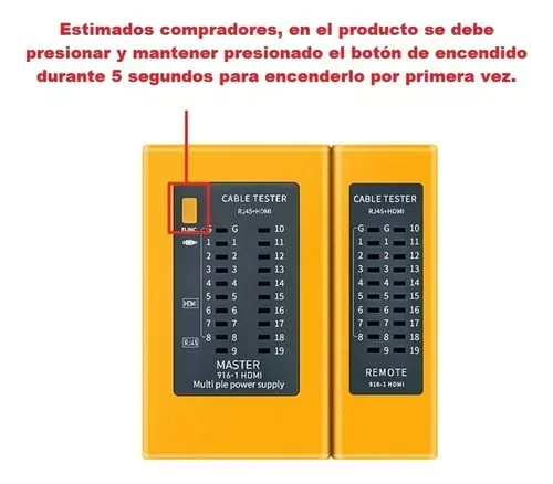 Probador De Cables Tester De Red Y Hdmi Rj45 Rj11 Utp Redes