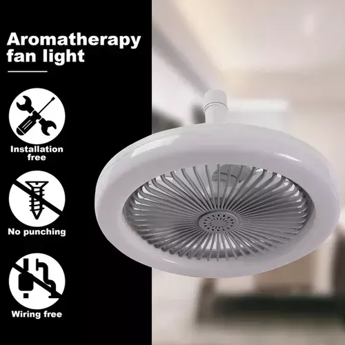 Ventilador Con Luz Led 3 Tonos Con Articulación Para Cambio De Angulo Conexión Directa A La Roseta De Luz 