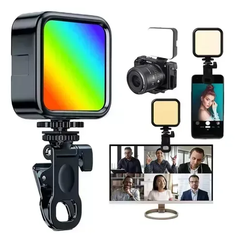 Luz Led Rgb Recargable Con Clip Para Celular