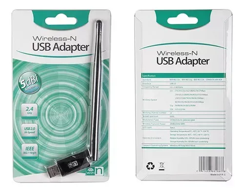 Adaptador Placa Usb Wifi Con Antena 2.4ghz 150mb Notebook Pc