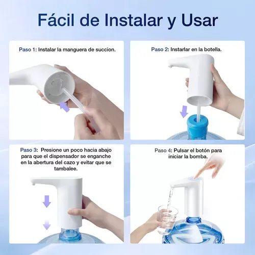 Dispensador De Agua Potable Eléctrico, Bomba De Agua Portátil Recarga Tico C 1hora Color Blanco