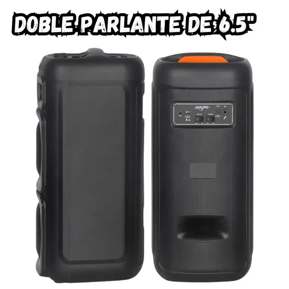 Parlante Portátil Bluetooth Doble Bocina Luz Led