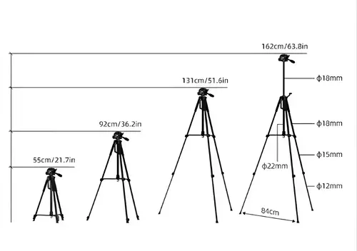 Trípode Plegable Profesional De 166 Cm Para Celular Y Cámara