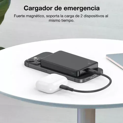 Batería Externa Magnética Gar 276 Power Bank 5000mah Color Negra