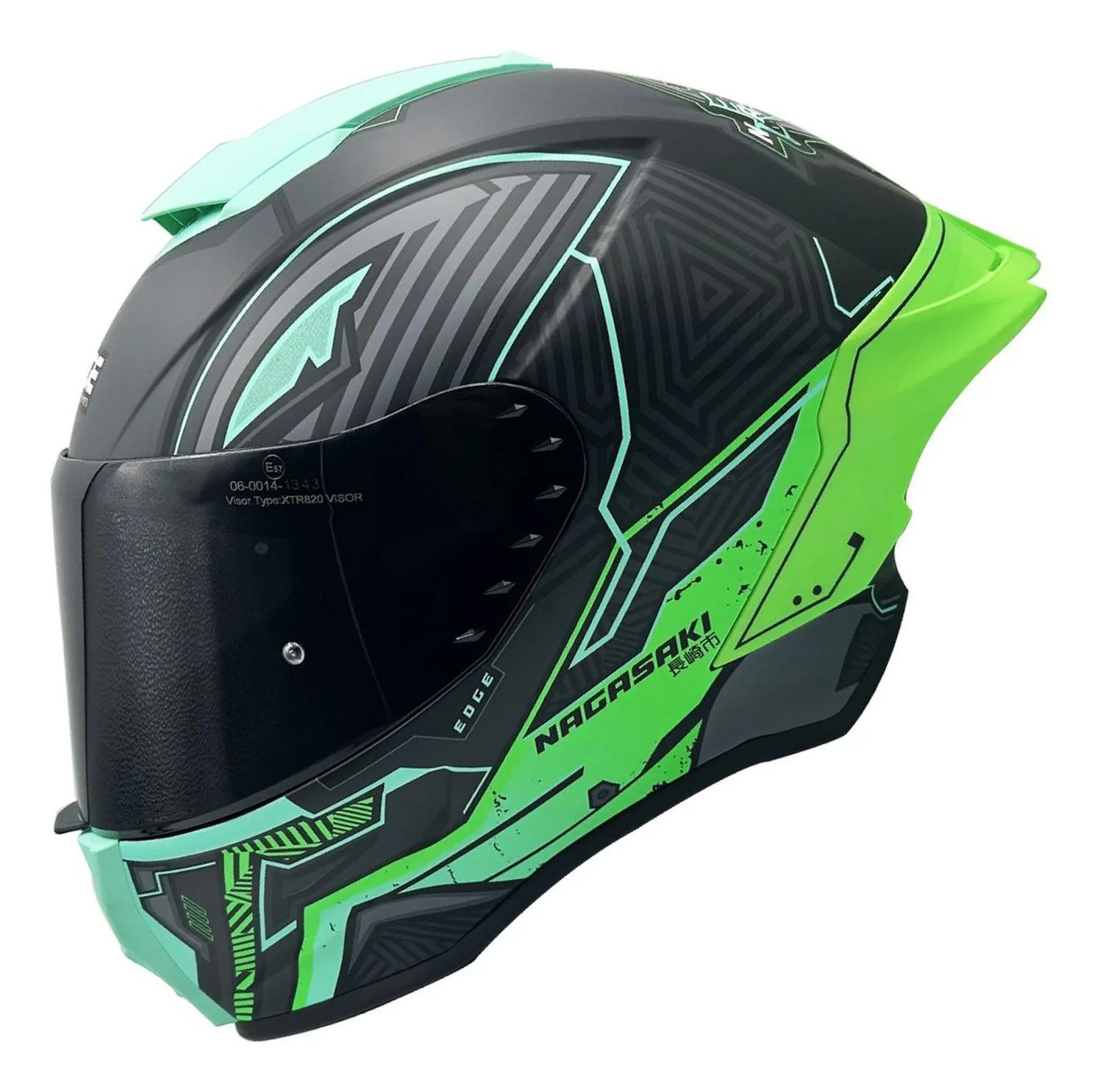 Casco Edge Integral Nagazaki Verde / Azul