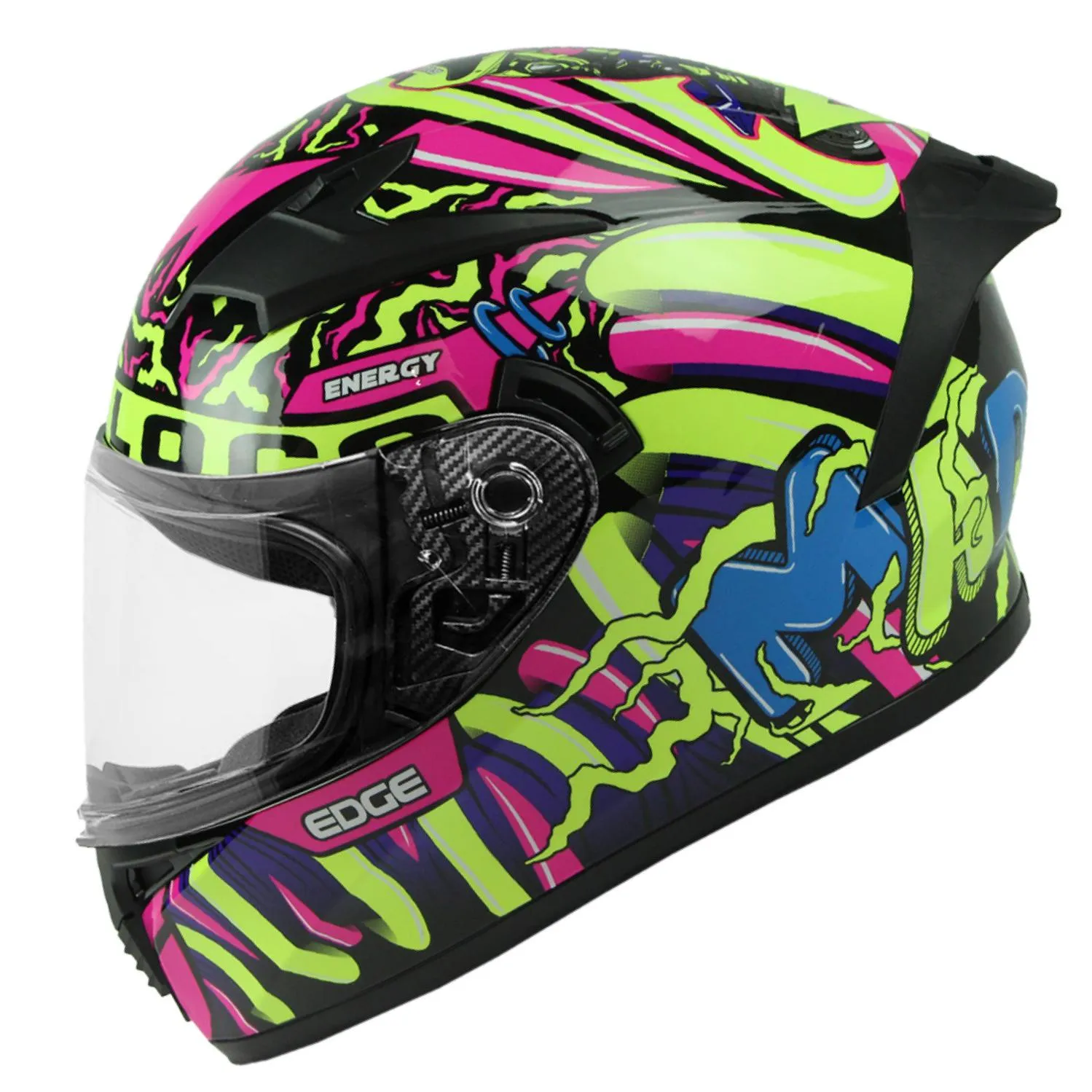 Casco Edge Integral Denver Motoloco Verde Neon