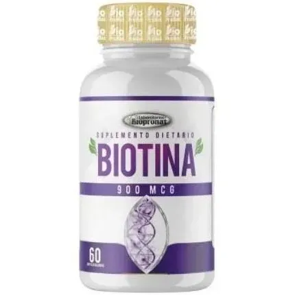 Biotina 900 Mcg 60 Cápsulas Fortalece Cabello, Uñas Y Piel