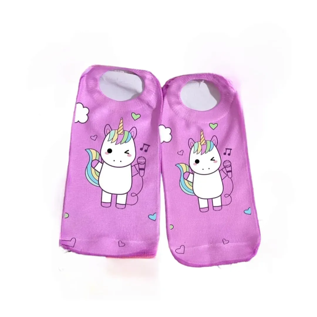 Medias Tobilleras Niña X 4 Unicornio