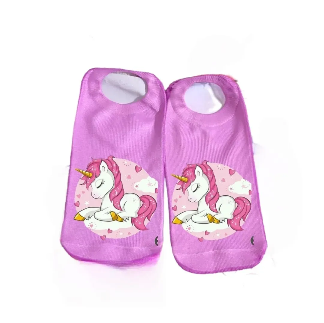 Medias Tobilleras Niña X 4 Unicornio