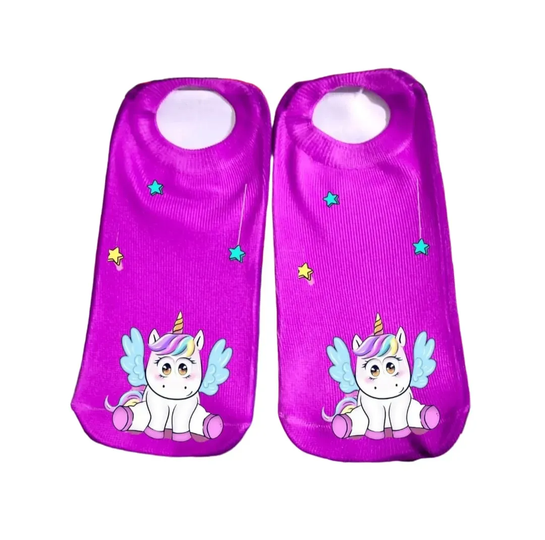 Medias Tobilleras Niña X 4 Unicornio