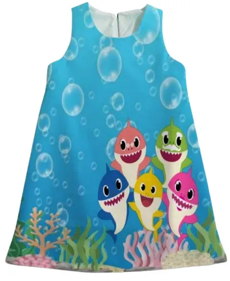 Vestido Bata Niña Baby Shark Bebe Tiburón